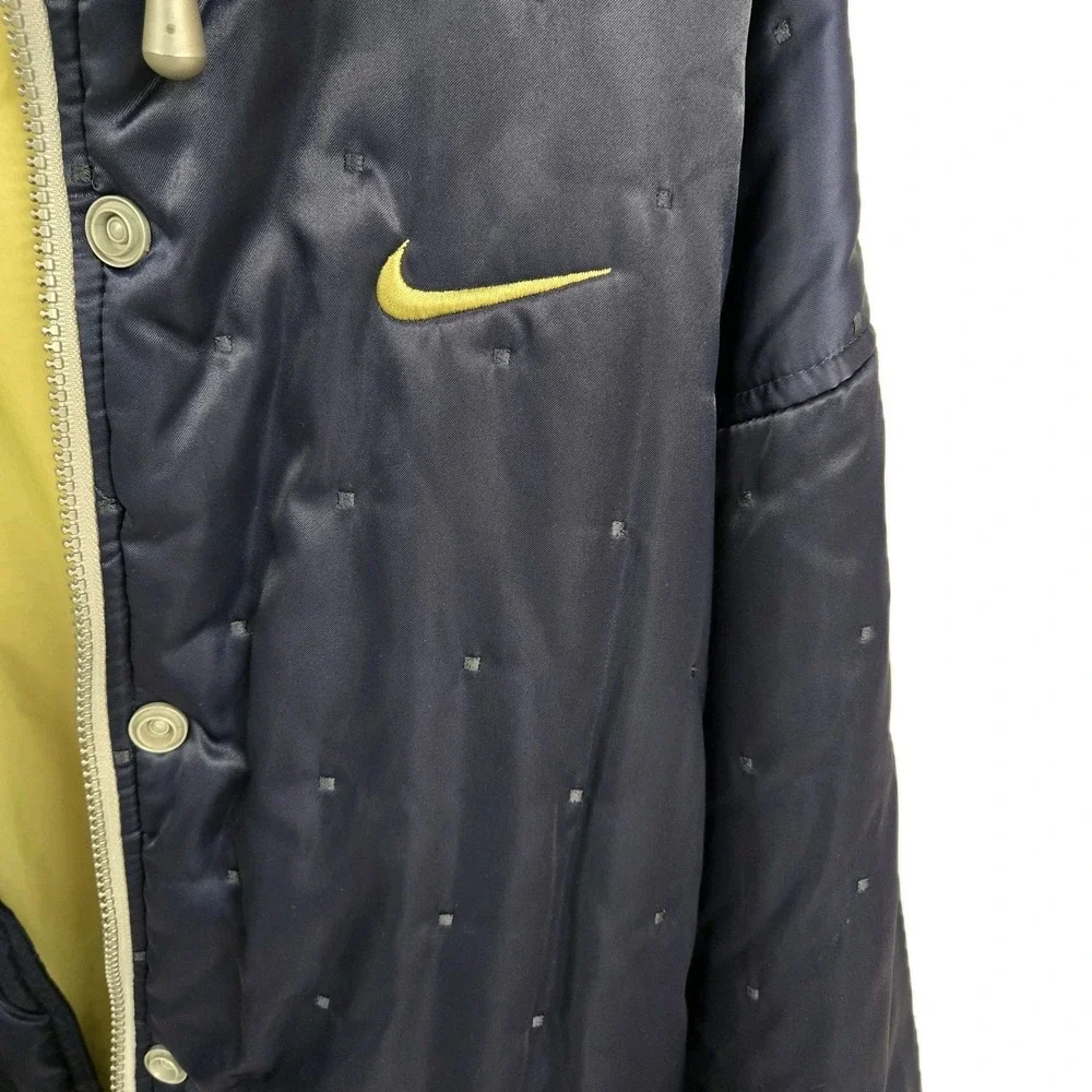 Nike Vtg 90s‎ Quilted Puffer Jacket Big Logo Blue Womens Large Streetwear Rare